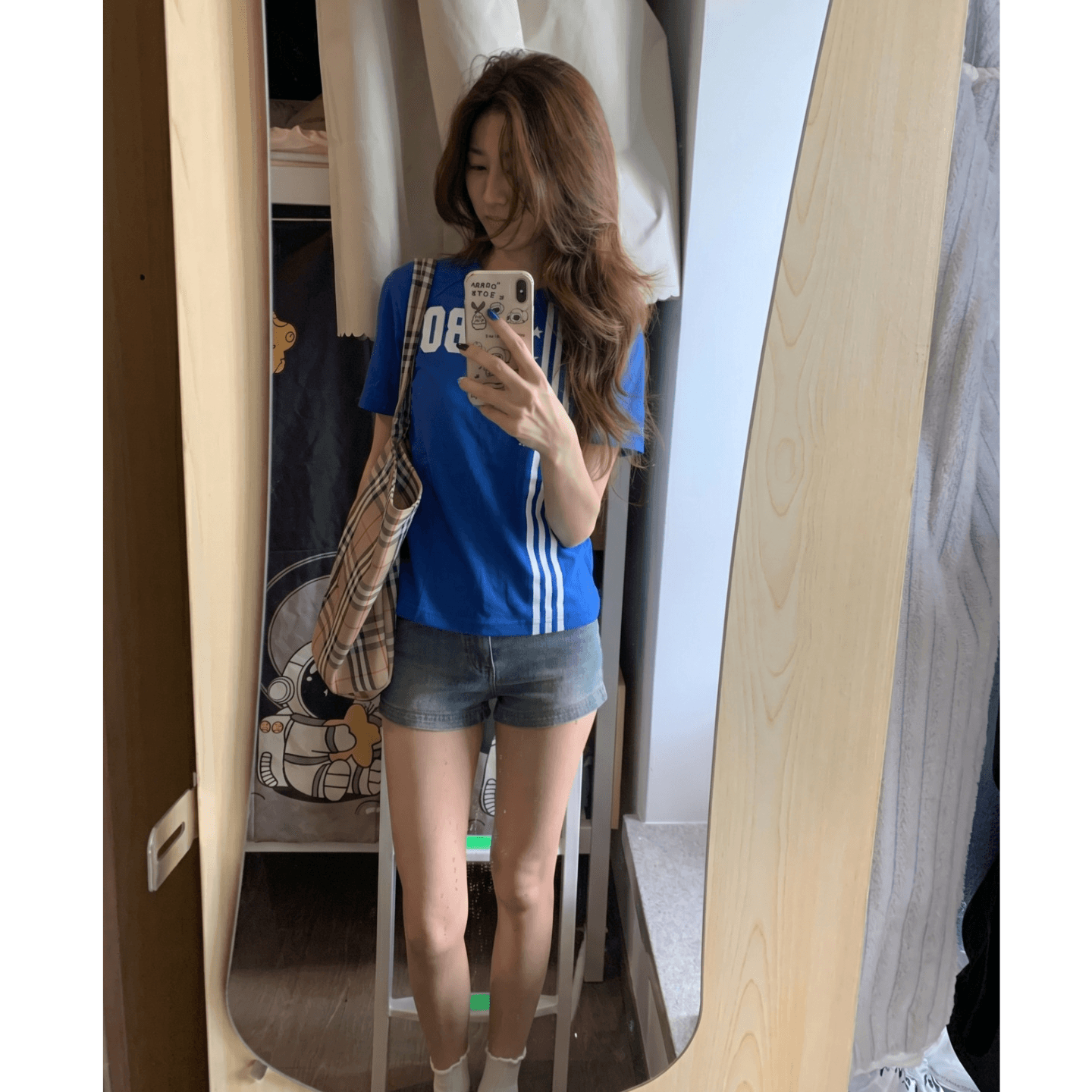 원본 원단 자수 완제품 210 그램 95 면 40s 오스트리아 델 아메리칸 레트로 알파벳 반팔 맨위 이미지 3