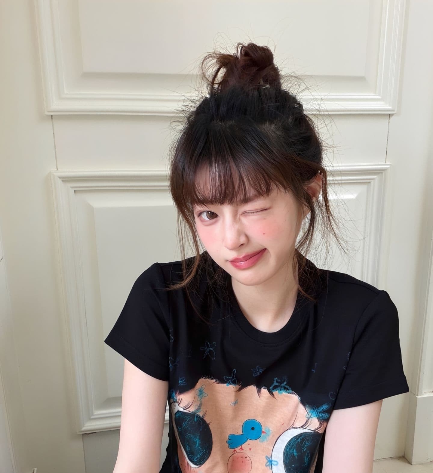 원본 원단 대 프린트 완제품 스트레이트 밖으로 21 순면 빗질하다 일본식 만화 몸매 가꾸기 반팔 티셔츠 맨위 상세 이미지 4