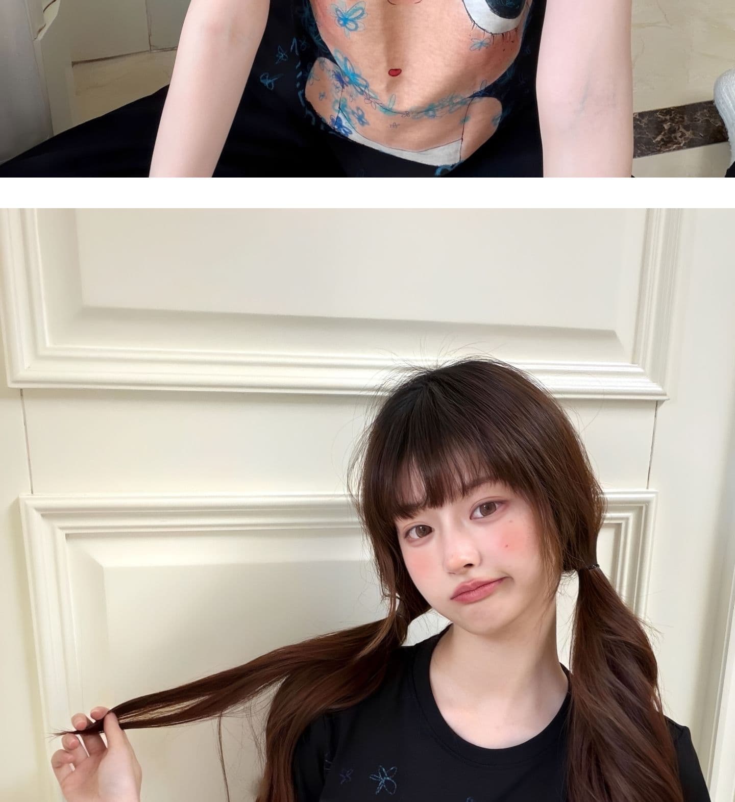 원본 원단 대 프린트 완제품 스트레이트 밖으로 21 순면 빗질하다 일본식 만화 몸매 가꾸기 반팔 티셔츠 맨위 상세 이미지 5