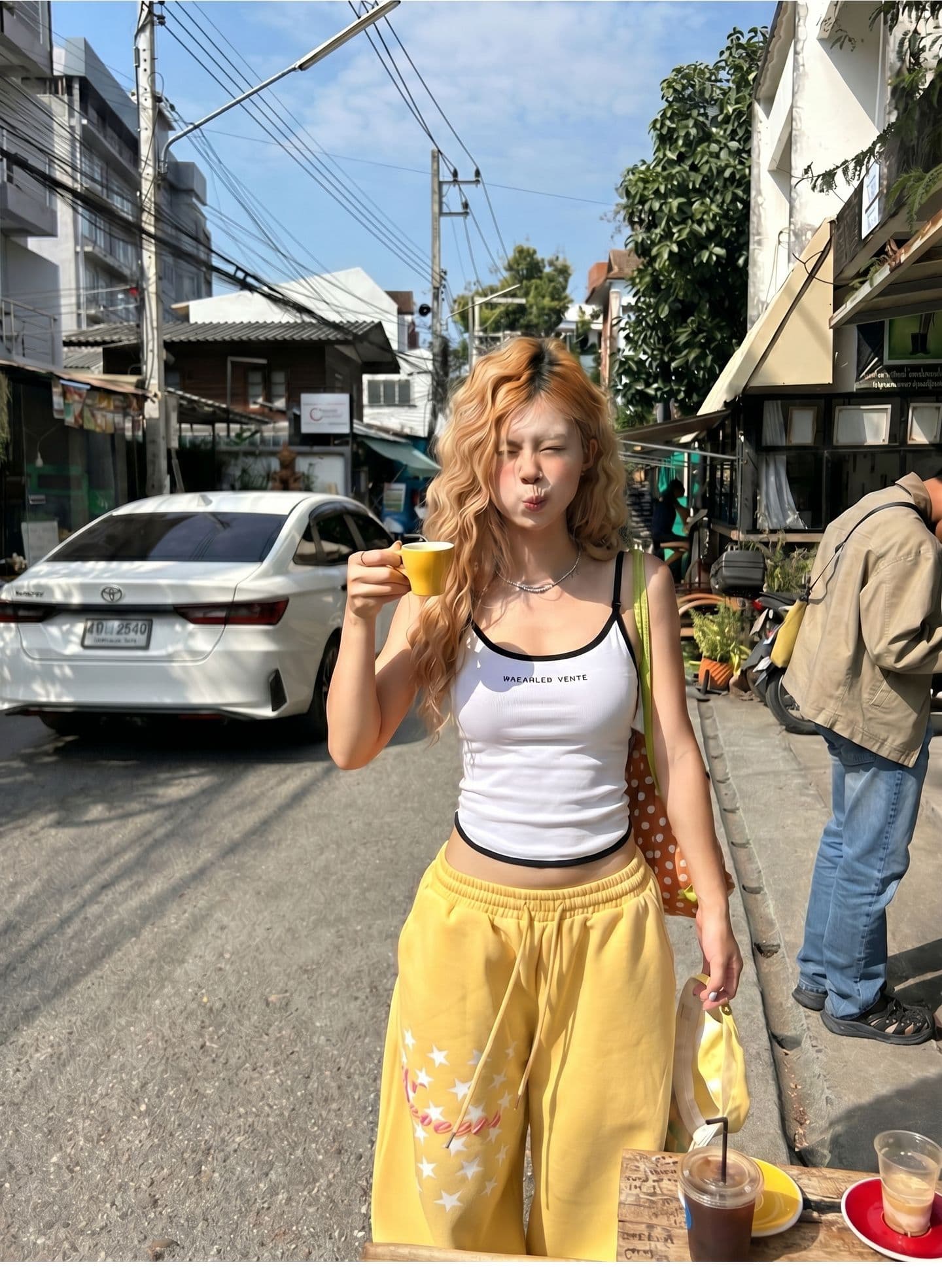 원본 원단 버클 210 그램 95 면 40s 오스트리아 델 달콤한 핫걸 여름 몸매 가꾸기 슬림해 보이는 캐미솔 상세 이미지 4