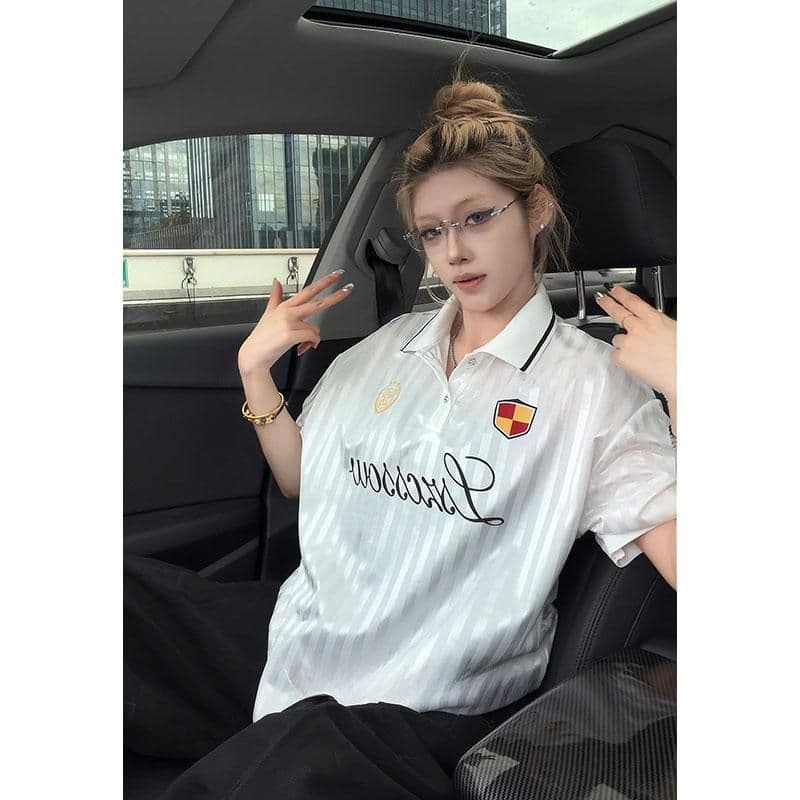 POLO 칼라 프린트 광저우 원본 원단 반팔 티셔츠 남녀 저지 상세 이미지 6