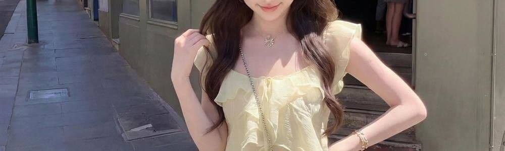 원본 원단 프랑스식 프릴 민소매 조끼 셔츠 여성 여름 불규칙 루즈핏 슬림해 보이는 품격 맨위 상세 이미지 8