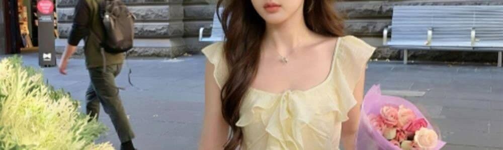 원본 원단 프랑스식 프릴 민소매 조끼 셔츠 여성 여름 불규칙 루즈핏 슬림해 보이는 품격 맨위 상세 이미지 9