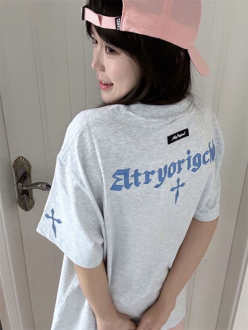 좋은 품질 자수 네리 가게 천 주문 접착제 표준 19 지점 220 그램 순면 반팔 티셔츠 상세 이미지 4
