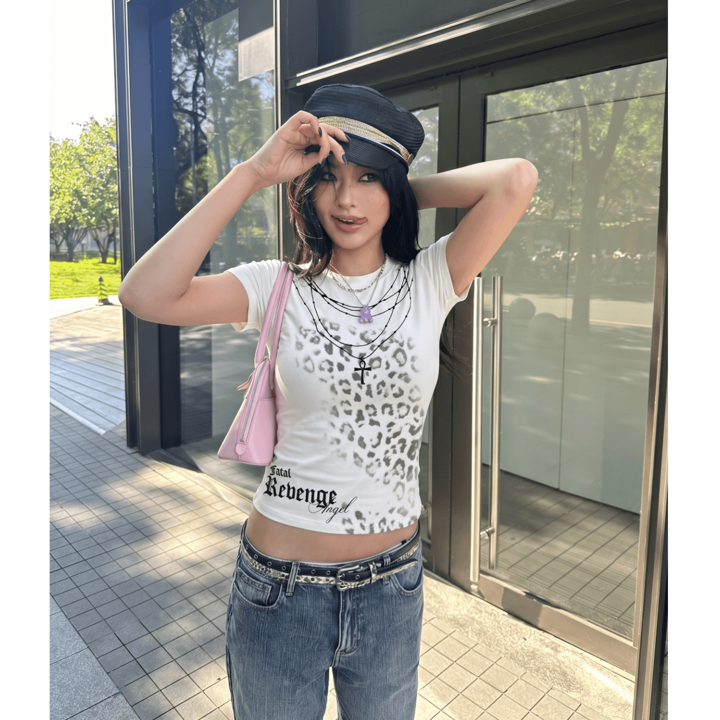 원본 원단 대 프린트 디지털 직분사 210 그램 95 면 40s 오스트리아 델 아메리칸 레트로 레오파드 무늬 반팔