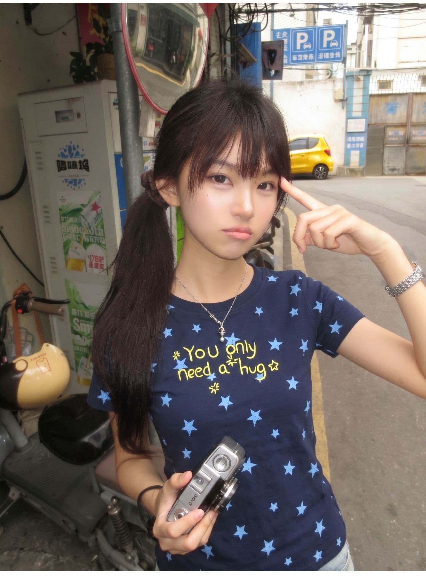 광저우 원단 자수 전체 프린트 완제품 210 그램 95 면 40s 오스트리아 델 달콤함 별 반팔 상세 이미지 5