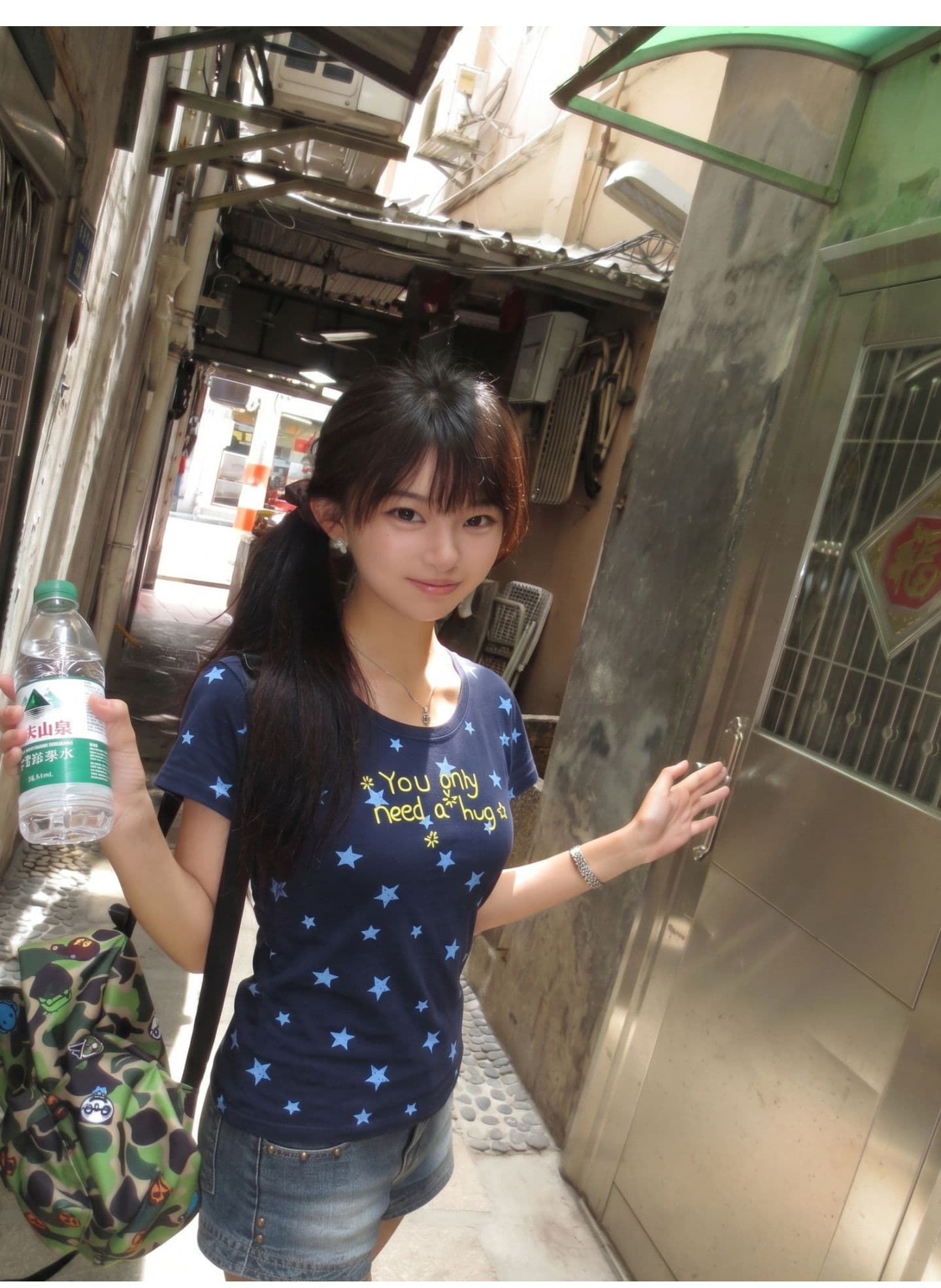 광저우 원단 자수 전체 프린트 완제품 210 그램 95 면 40s 오스트리아 델 달콤함 별 반팔 상세 이미지 8
