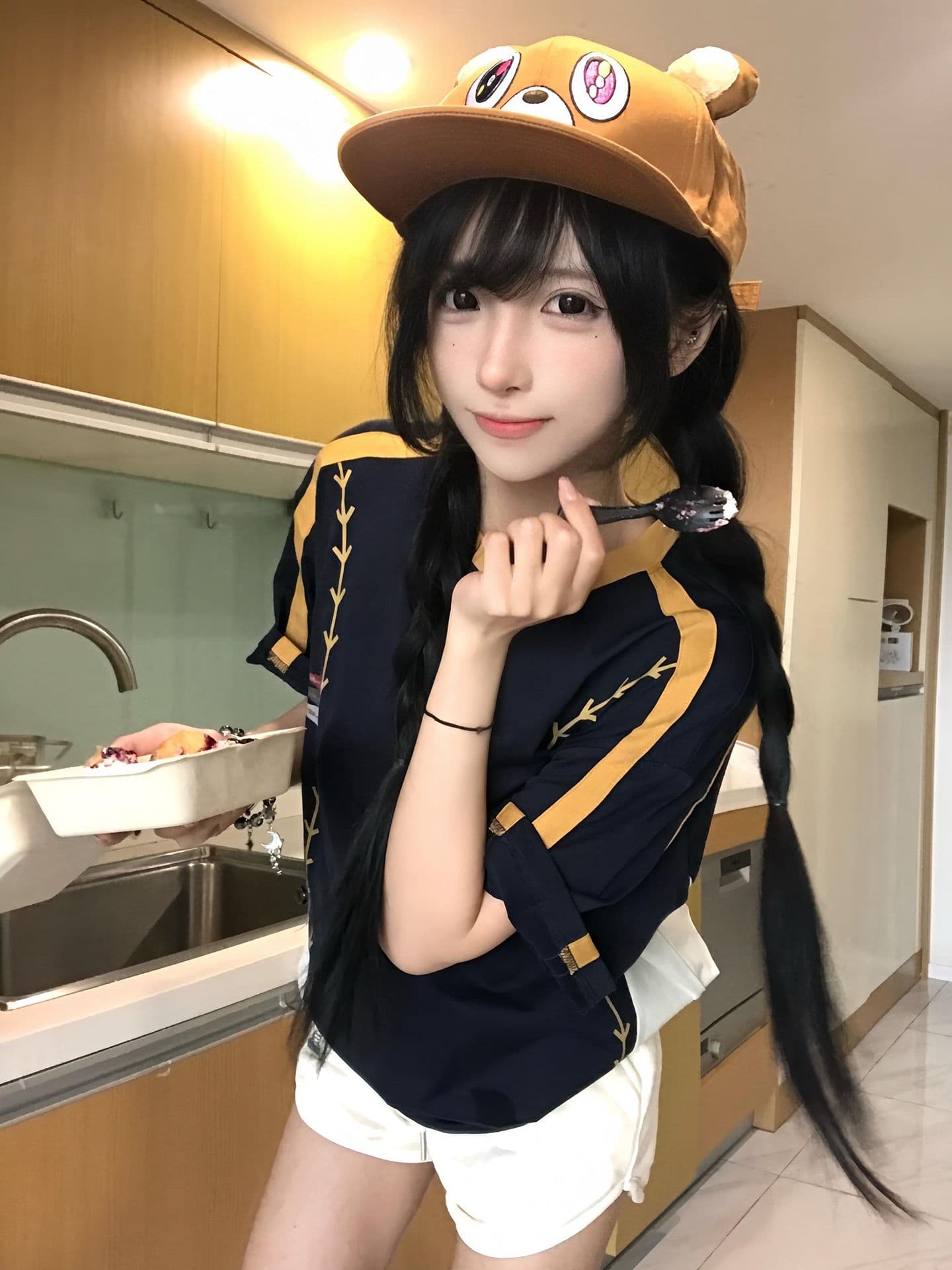 단색 색상 리브 떨어지지 않음 색상 원본 솜씨 19 지점 220 그램 순면 반팔 티셔츠 여성 이미지 4