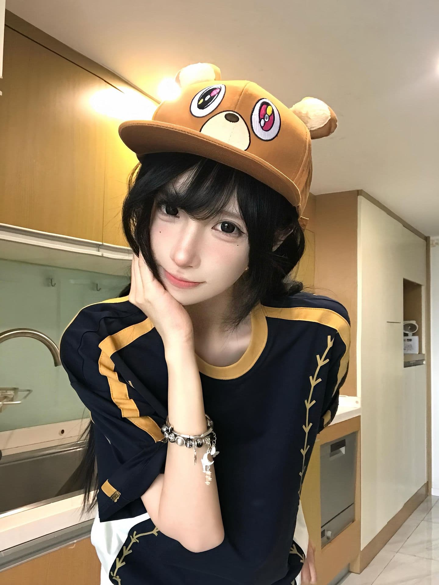 단색 색상 리브 떨어지지 않음 색상 원본 솜씨 19 지점 220 그램 순면 반팔 티셔츠 여성 이미지 3