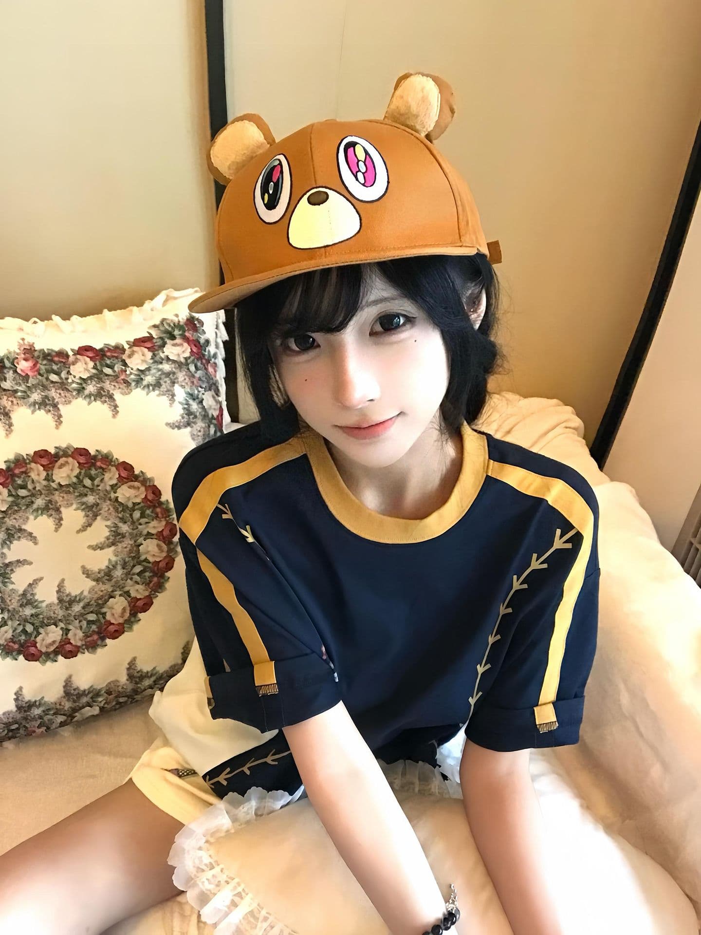 단색 색상 리브 떨어지지 않음 색상 원본 솜씨 19 지점 220 그램 순면 반팔 티셔츠 여성 상세 이미지 6