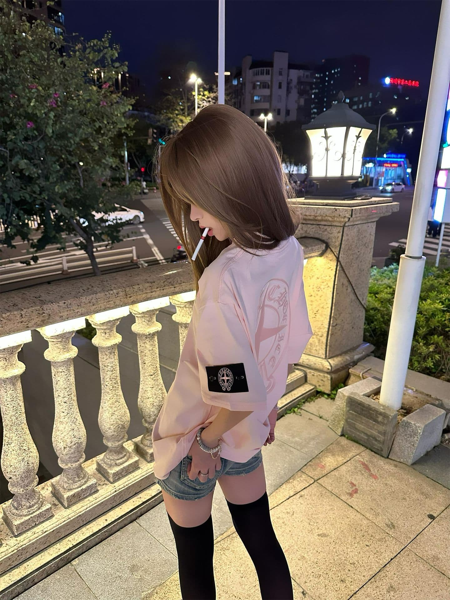프린트 범프 강철 인쇄 탈착식 표준 19 지점 220 그램 순면 반팔 티셔츠 여성 상세 이미지 8