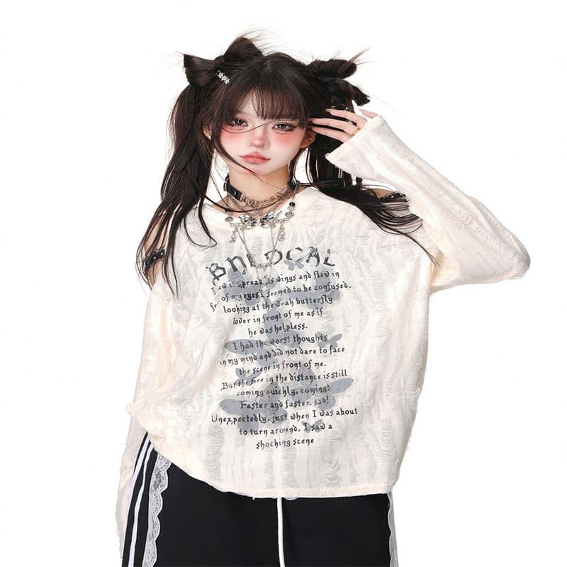 2026 년 아메리칸 달콤한 차가운 바람 오프숄더 셔츠 나비 여성 이른 가을 y2k 맨위 핫걸 긴팔 티셔츠 상세 이미지 12