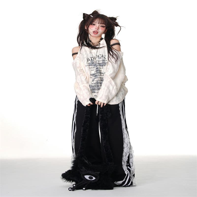 2026 년 아메리칸 달콤한 차가운 바람 오프숄더 셔츠 나비 여성 이른 가을 y2k 맨위 핫걸 긴팔 티셔츠 상세 이미지 13