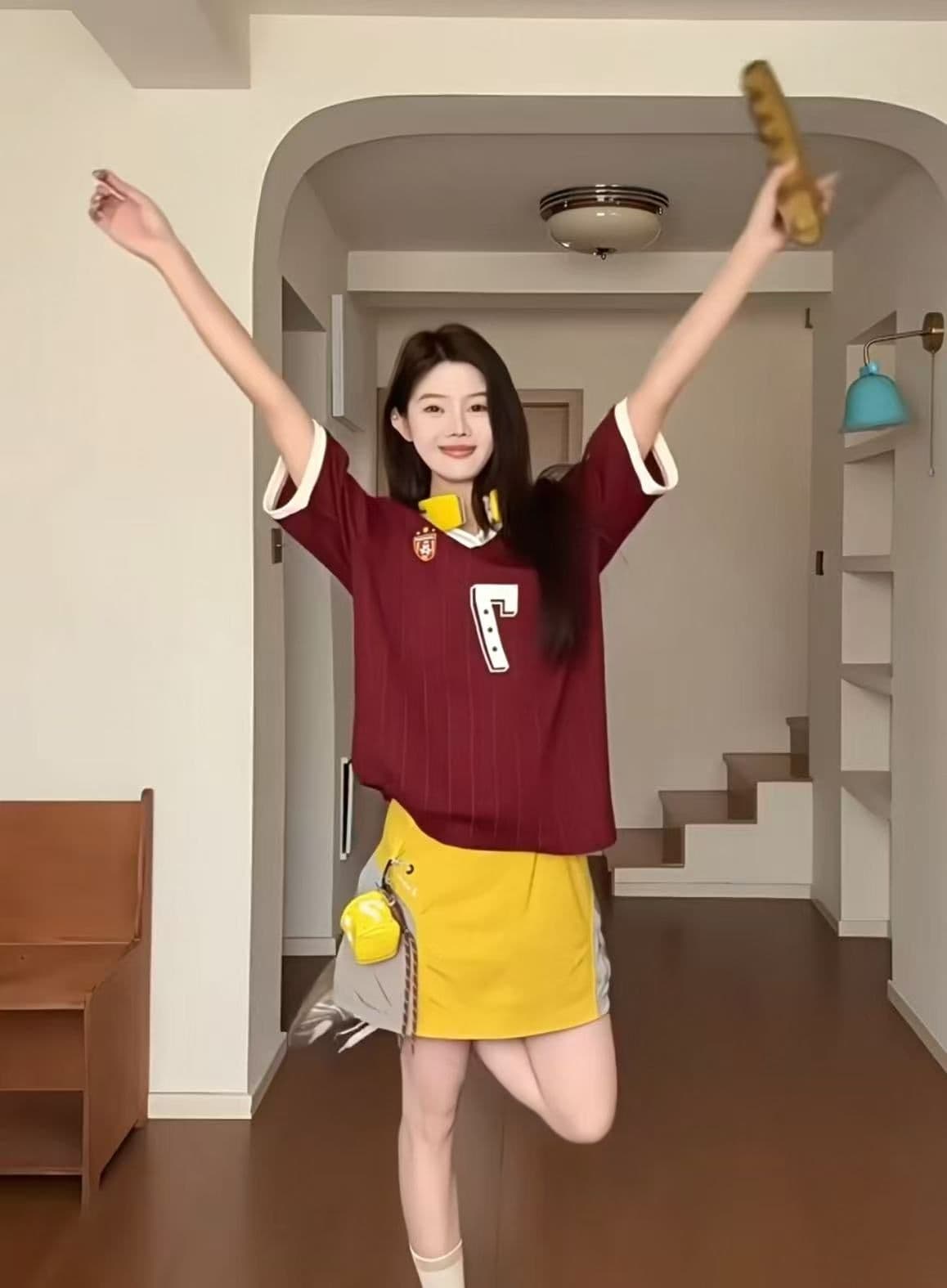 저지 원단 원본 솜씨 아메리칸 V넥 배색 운동 티셔츠 반팔 저지 커플 섹션 공 서비스 남녀 여름 상세 이미지 11