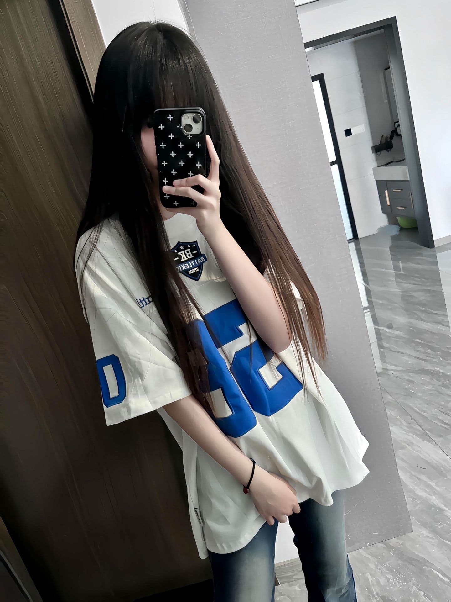 자수 패치 네리 가게 천 19 지점 220 그램 순면 반팔 티셔츠 여성 상세 이미지 5