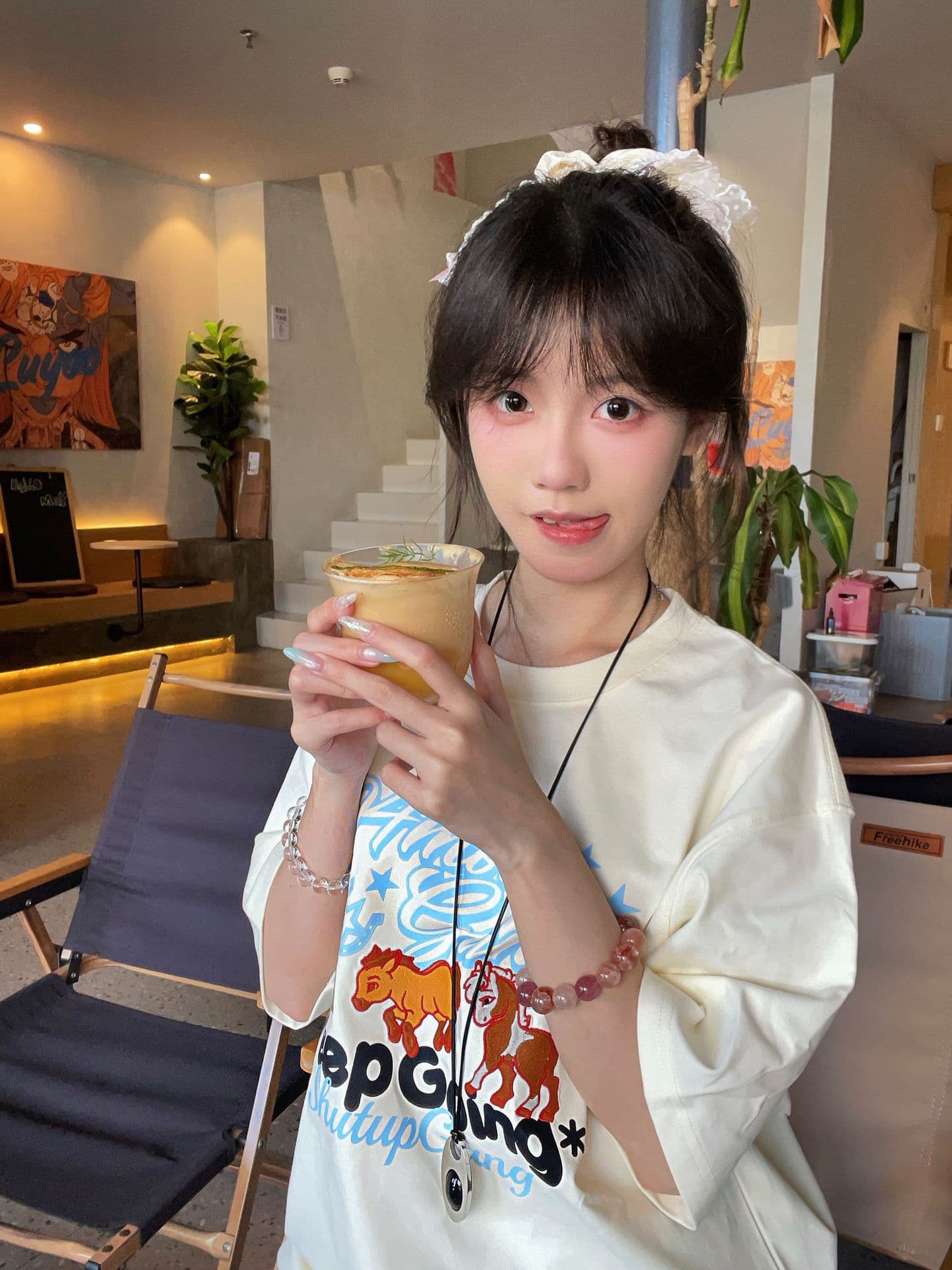 자수 네리 가게 천 프린트 19 지점 220 그램 순면 반팔 티셔츠 상세 이미지 5