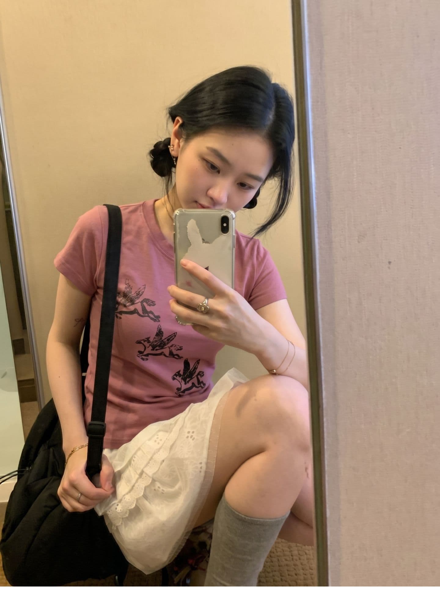 광저우 원단 디지털 직분사 완제품 210 그램 95 면 40s 오스트리아 델 날다 말 프린트 반팔 상세 이미지 4