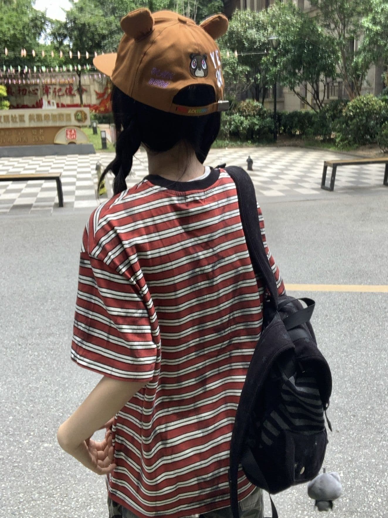 패치 자수 네리 가게 천 프린트 원본 원단 55 면 45 폴리 에스터 반팔 티셔츠 여성 이미지 2
