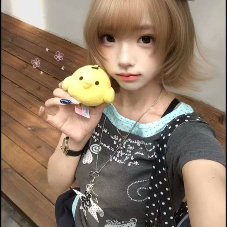 40 순면 210 그램 프린트 반팔 패치워크 도트 무늬 천 페이크 레이어드 티셔츠 여성 허리 수축 슬림해 보이는 상세 이미지 2