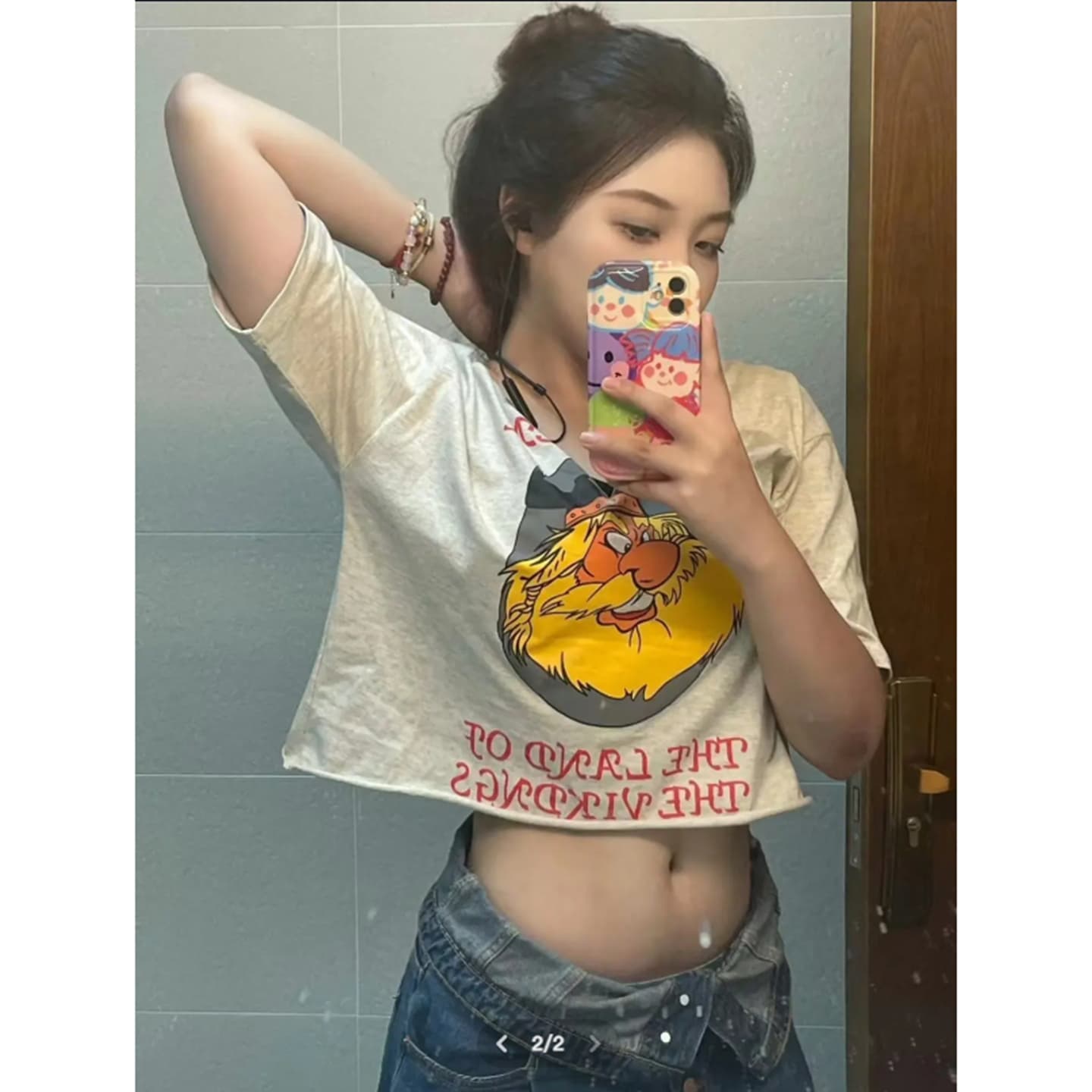 원본 품질 재미있는 알파벳 프린트 반팔 티셔츠 외국 가스 디자인 센스 v 칼라 맨위 상세 이미지 2