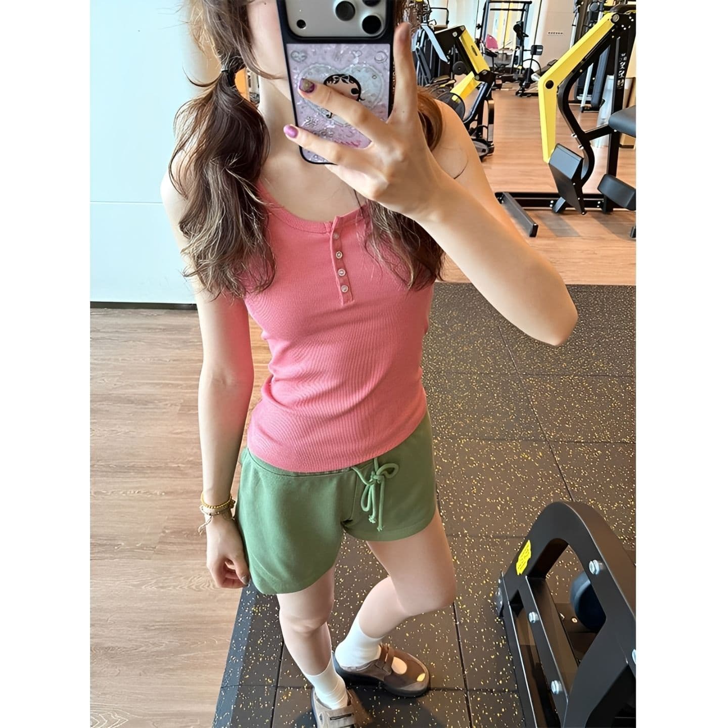 광저우 원단 원본 원단 리브 부서 버클 허리 수축 슬림해 보이는 A형 단어 조끼 여성 여름 이미지 4