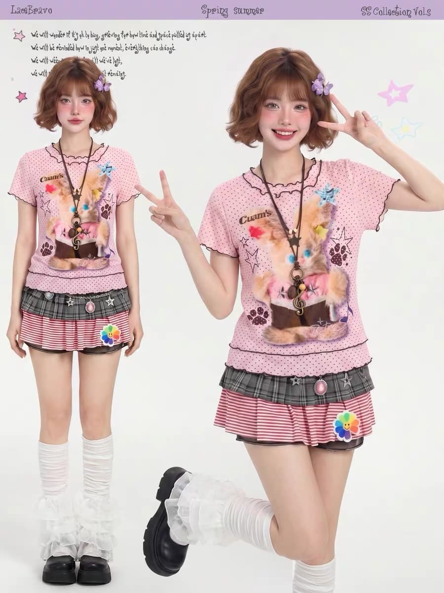 원본 색상 차이 없음 명중 이사회 광저우 망사 원본 원단 이중층 반팔 티셔츠 이미지 3