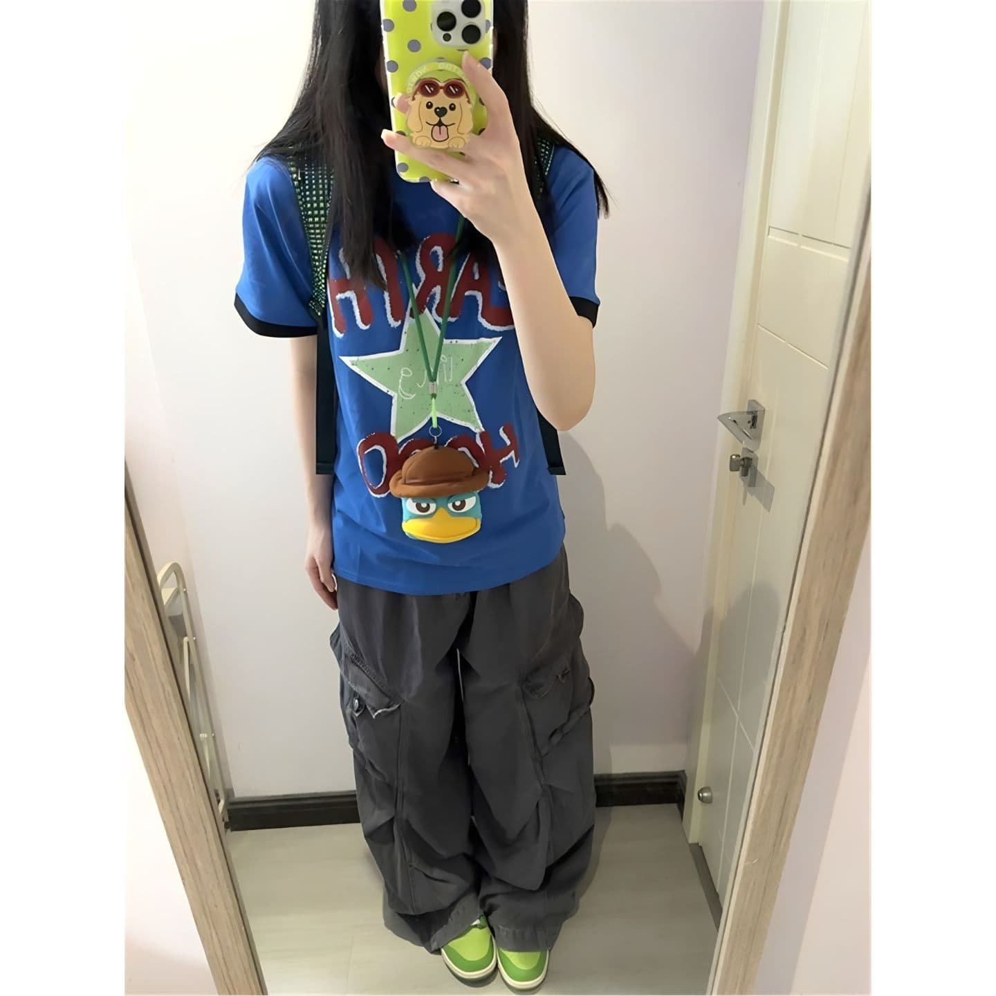 광저우 원단 인쇄 완제품 32 빗질하다 순면 닫기 아메리칸 레트로 배색 패치워크 반팔 이미지 2