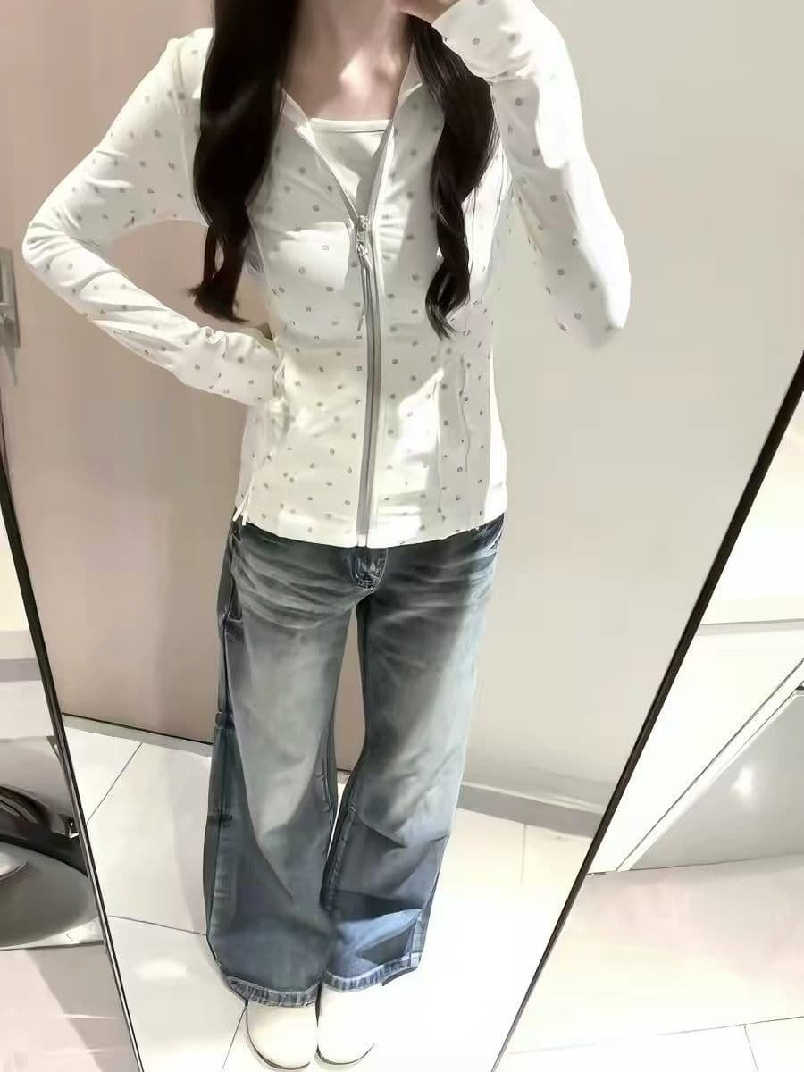 도트 무늬 몸매 가꾸기 자외선 차단 의류 여자 여름 새로운 야외 세트 얇고 가벼운 차가운 센스 통기성 상세 이미지 18