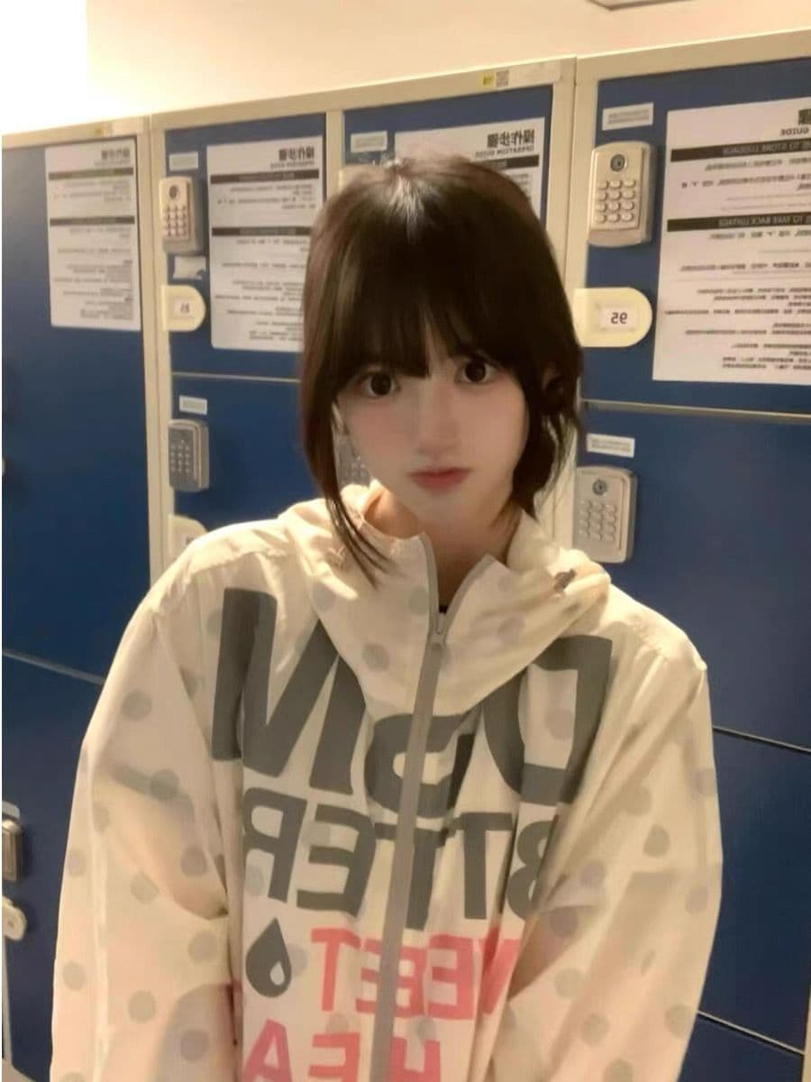도트 무늬 알파벳 프린트 오픈 가디건 지퍼 자외선 차단 의류 여성 여름 경량 루즈핏 이미지 3