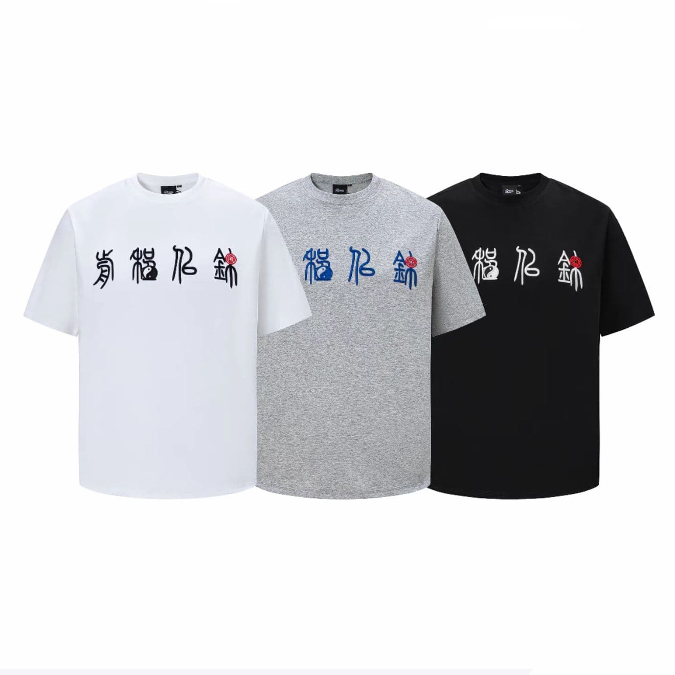 원본 암호화 3 차원 자수 네리 가게 천 19 지점 220 그램 순면 반팔 티셔츠 남녀 상세 이미지 2