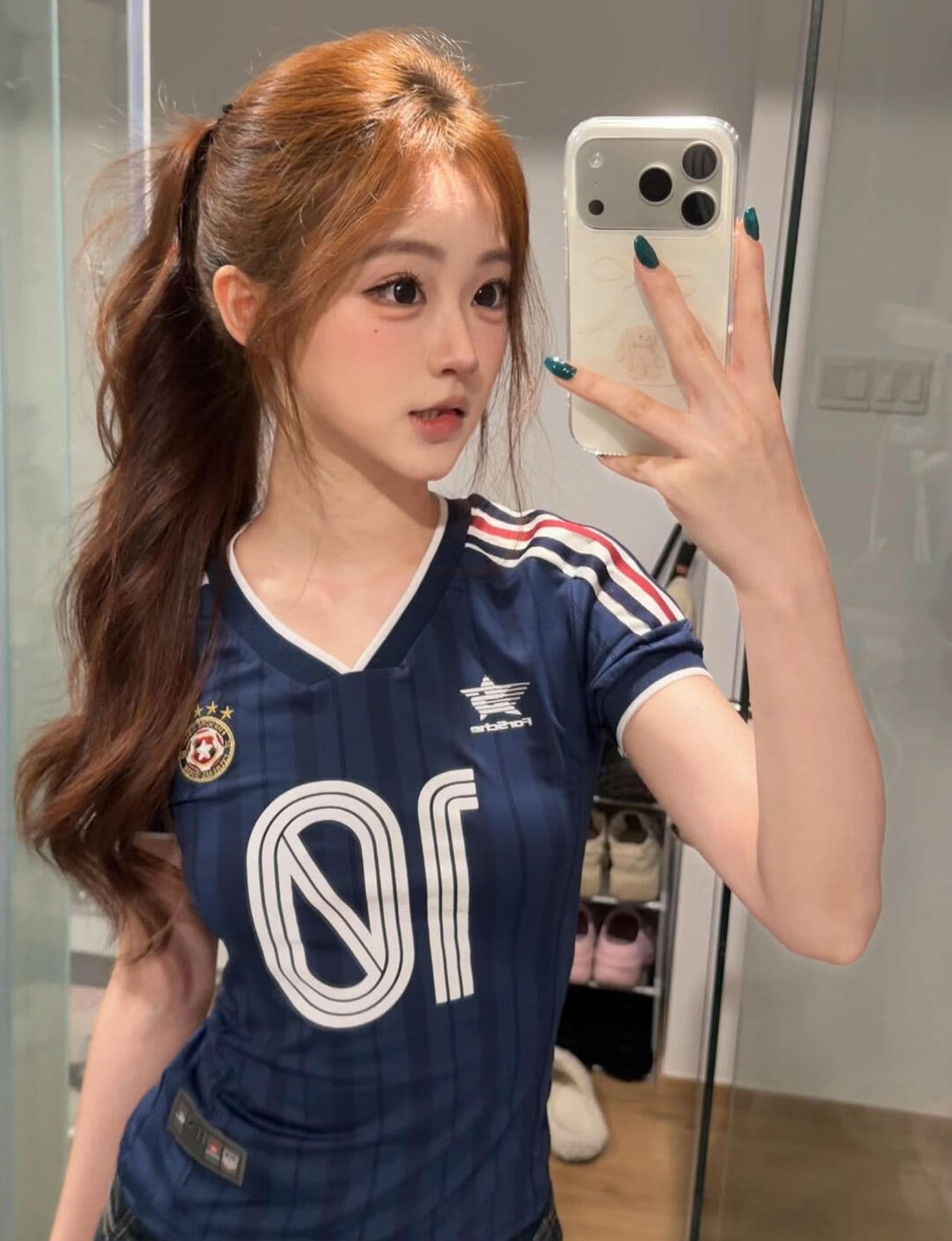 자수 프린트 네리 가게 천 광저우 원단 반팔 티셔츠 여성 상세 이미지 2