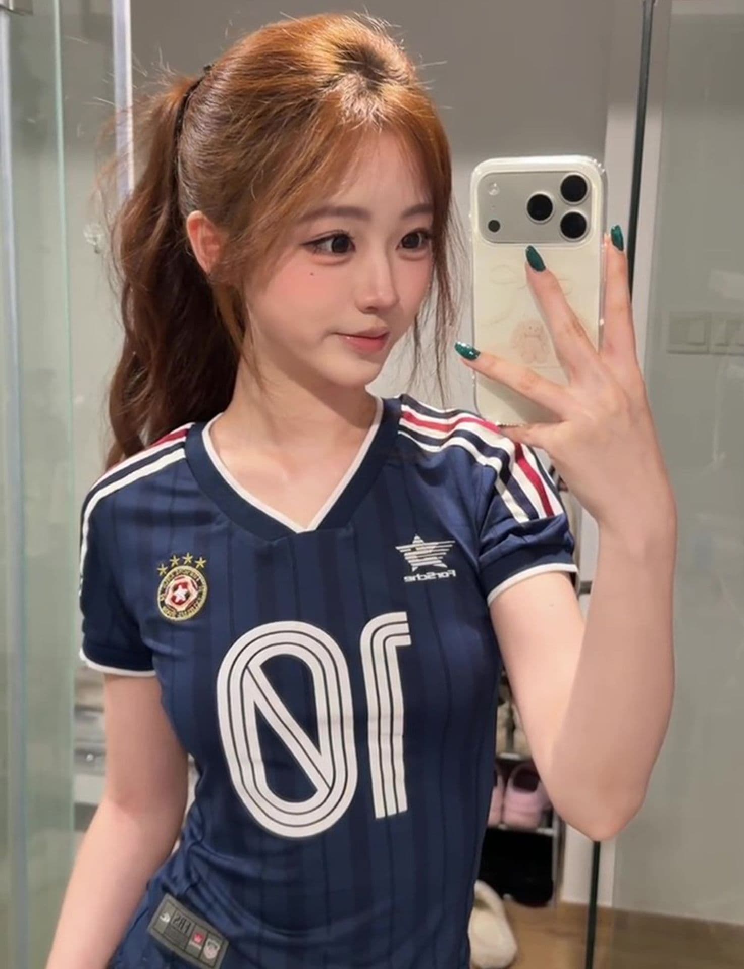 자수 프린트 네리 가게 천 광저우 원단 반팔 티셔츠 여성 상세 이미지 7