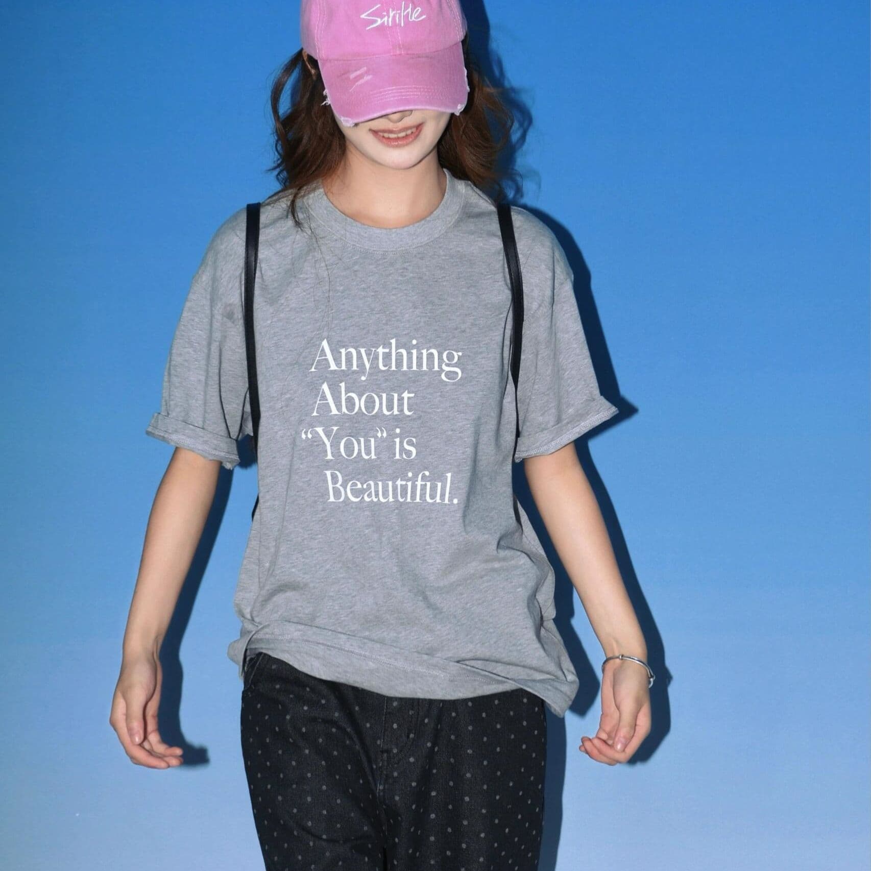 2026 섹션 신제품 프랑스식 빛 럭셔리 고급 센스 anything 프린트 반팔