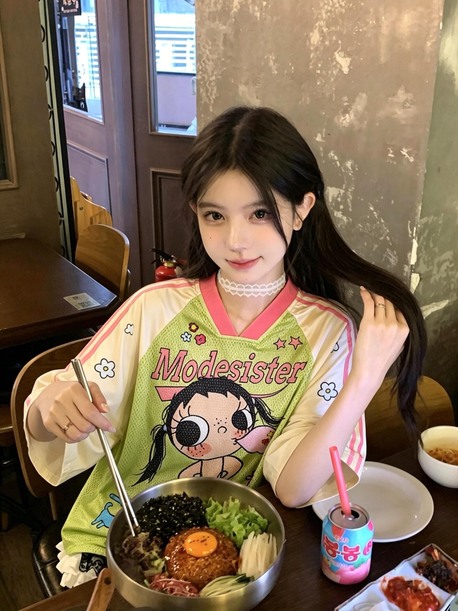 원본 명중 이사회 좋은 품질 원본 네클라인 광저우 원단 V넥 반팔 티셔츠 여성 상세 이미지 4