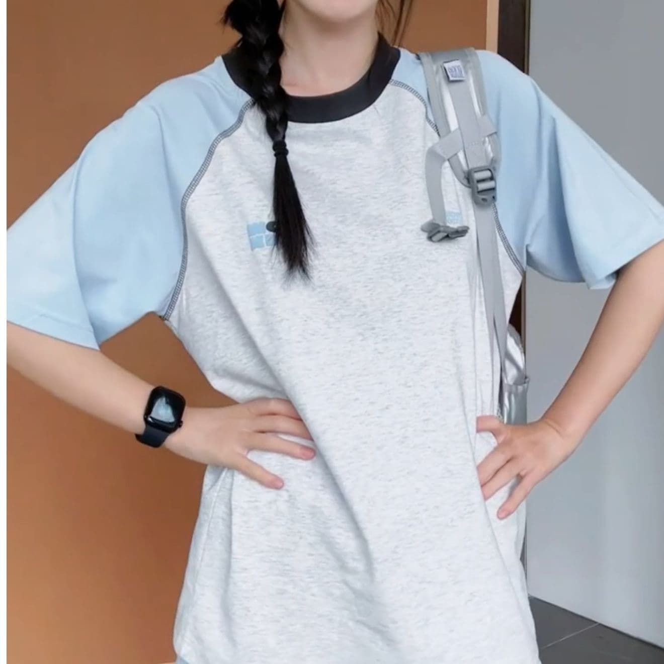 원본 명중 인터넷 전후 포밍 프린트 19 지점 220 그램 순면 삽입 어깨 소매 반팔 티셔츠 이미지 4