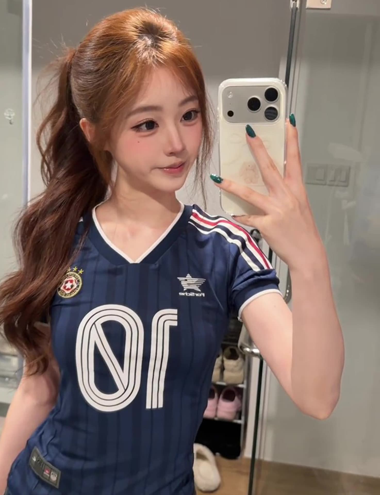 자수 프린트 네리 가게 천 광저우 원단 반팔 티셔츠 여성 상세 이미지 1