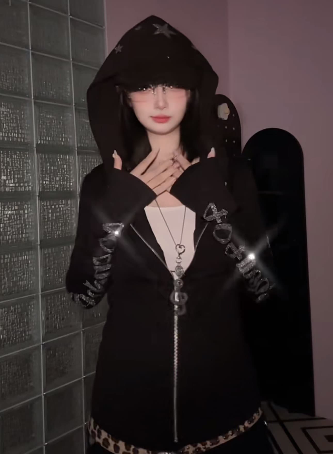 압력 훈련 백금 지퍼 광저우 눈꽃 면 자외선 차단 블라우스 여성 상세 이미지 3