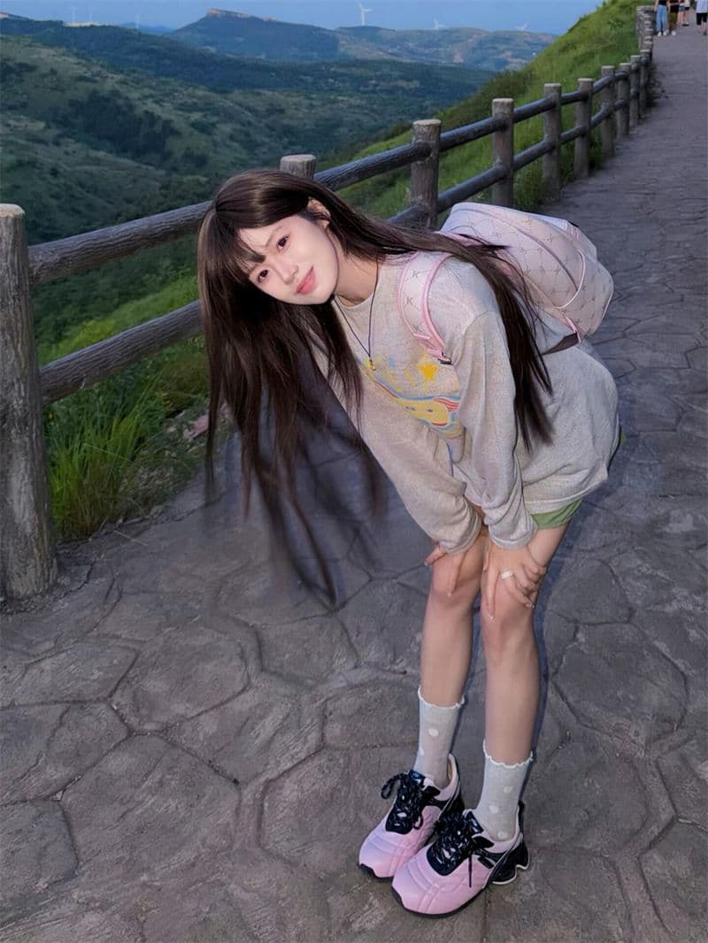 비 압력 그림 고무 인쇄 원본 크기 솜씨 광저우 원본 컬러 코튼 긴팔 자외선 차단 블라우스 상세 이미지 5