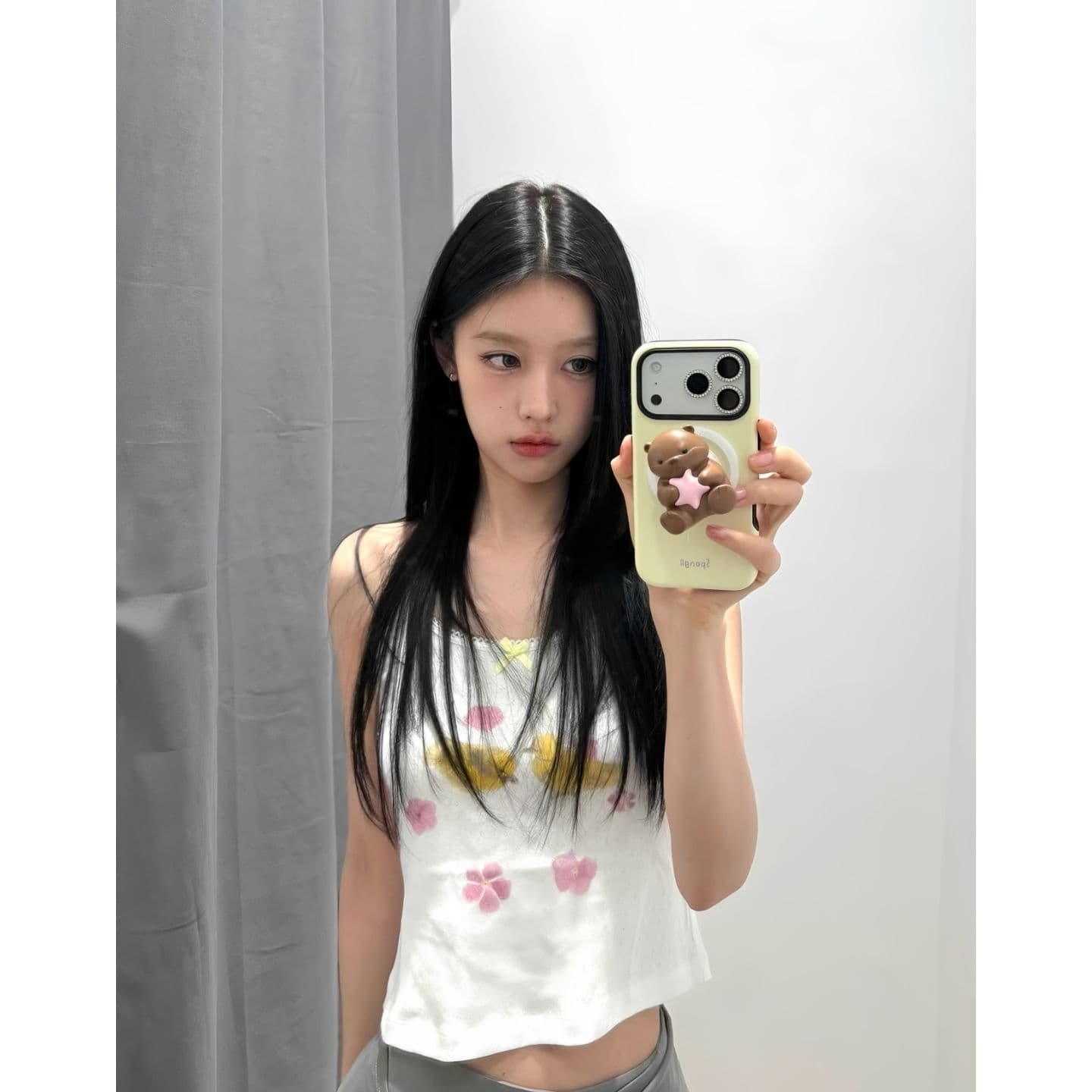 광저우 원단 벨트 부품 나비 매듭 디지털 직분사 달콤함 레이스 캐미솔 여름 맨위 트렌디 이미지 5
