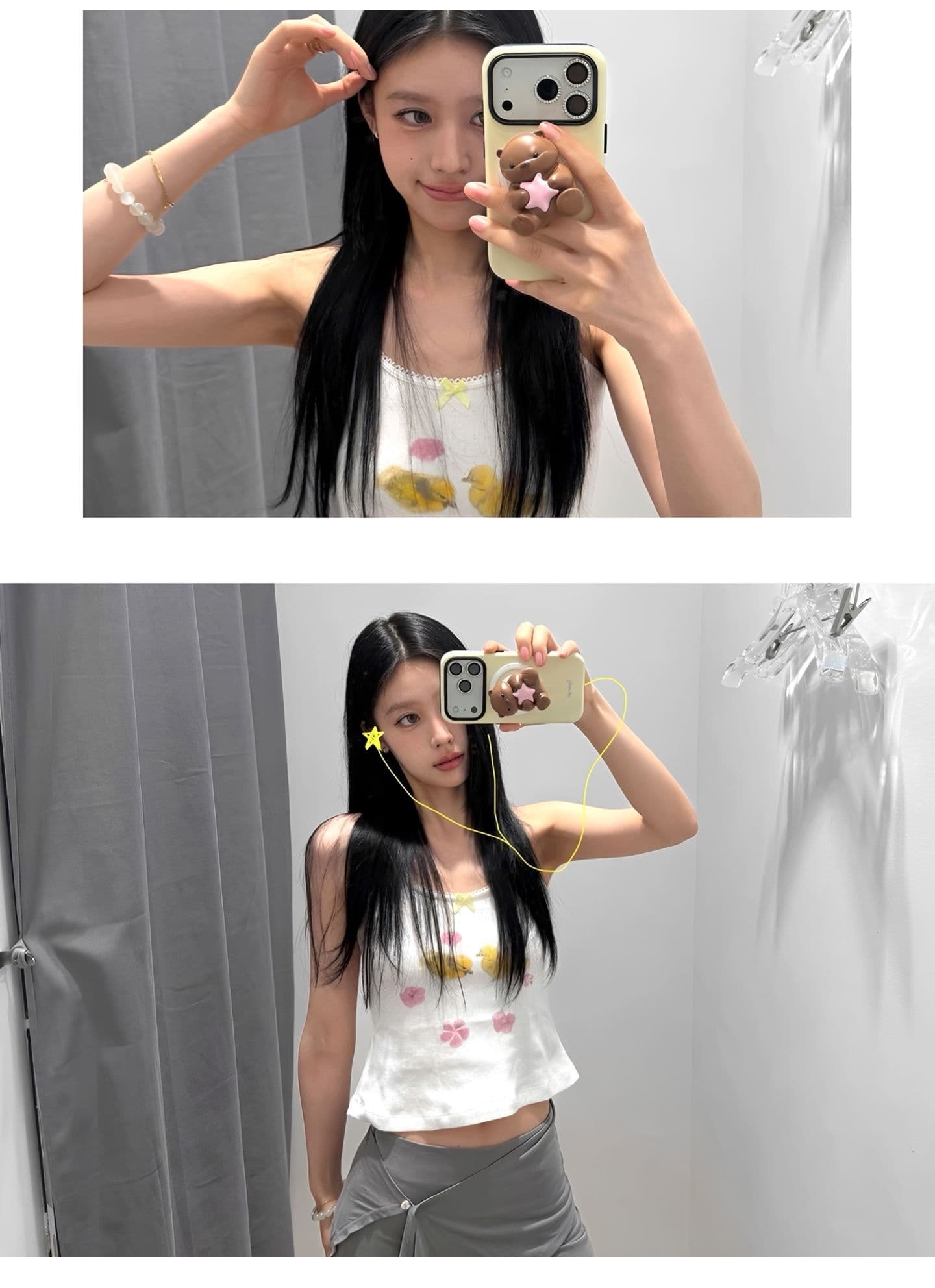 광저우 원단 벨트 부품 나비 매듭 디지털 직분사 달콤함 레이스 캐미솔 여름 맨위 트렌디 상세 이미지 5