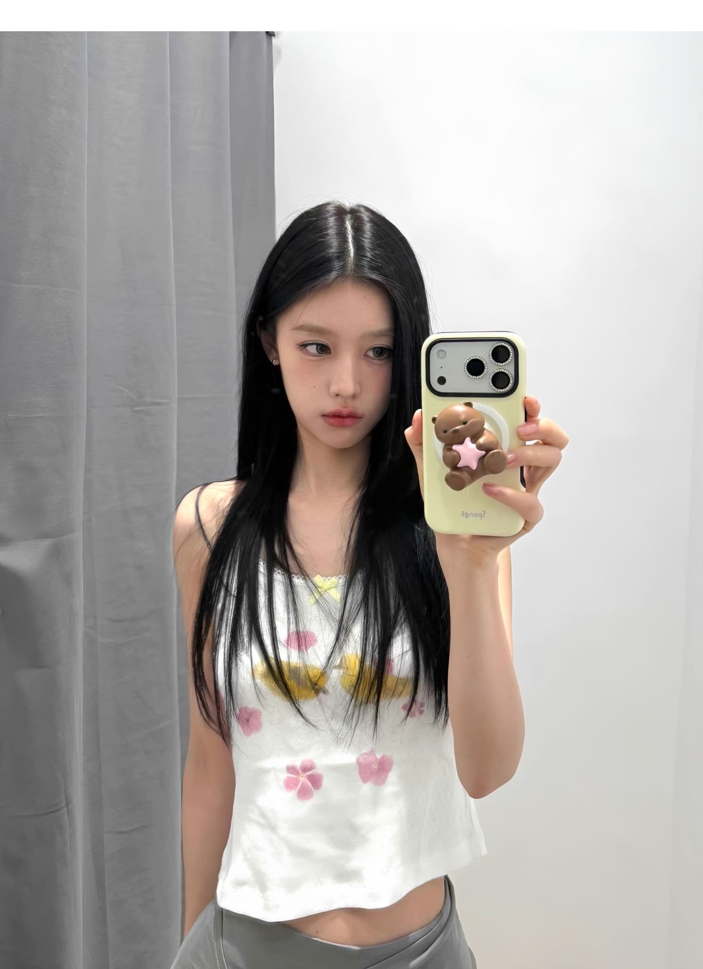 광저우 원단 벨트 부품 나비 매듭 디지털 직분사 달콤함 레이스 캐미솔 여름 맨위 트렌디 상세 이미지 8