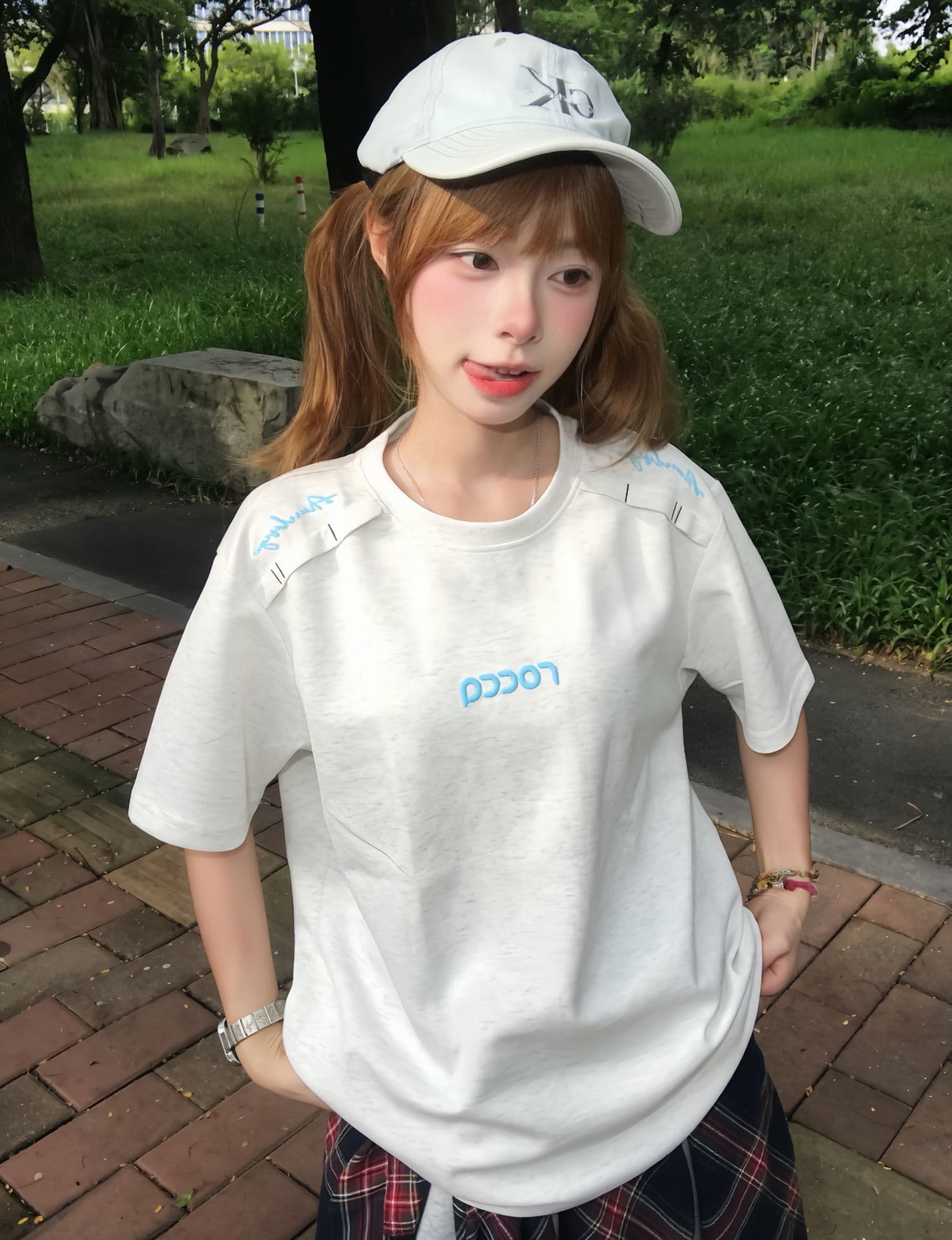 자수 네리 가게 천 19 지점 220 그램 순면 반팔 티셔츠 여성 이미지 4