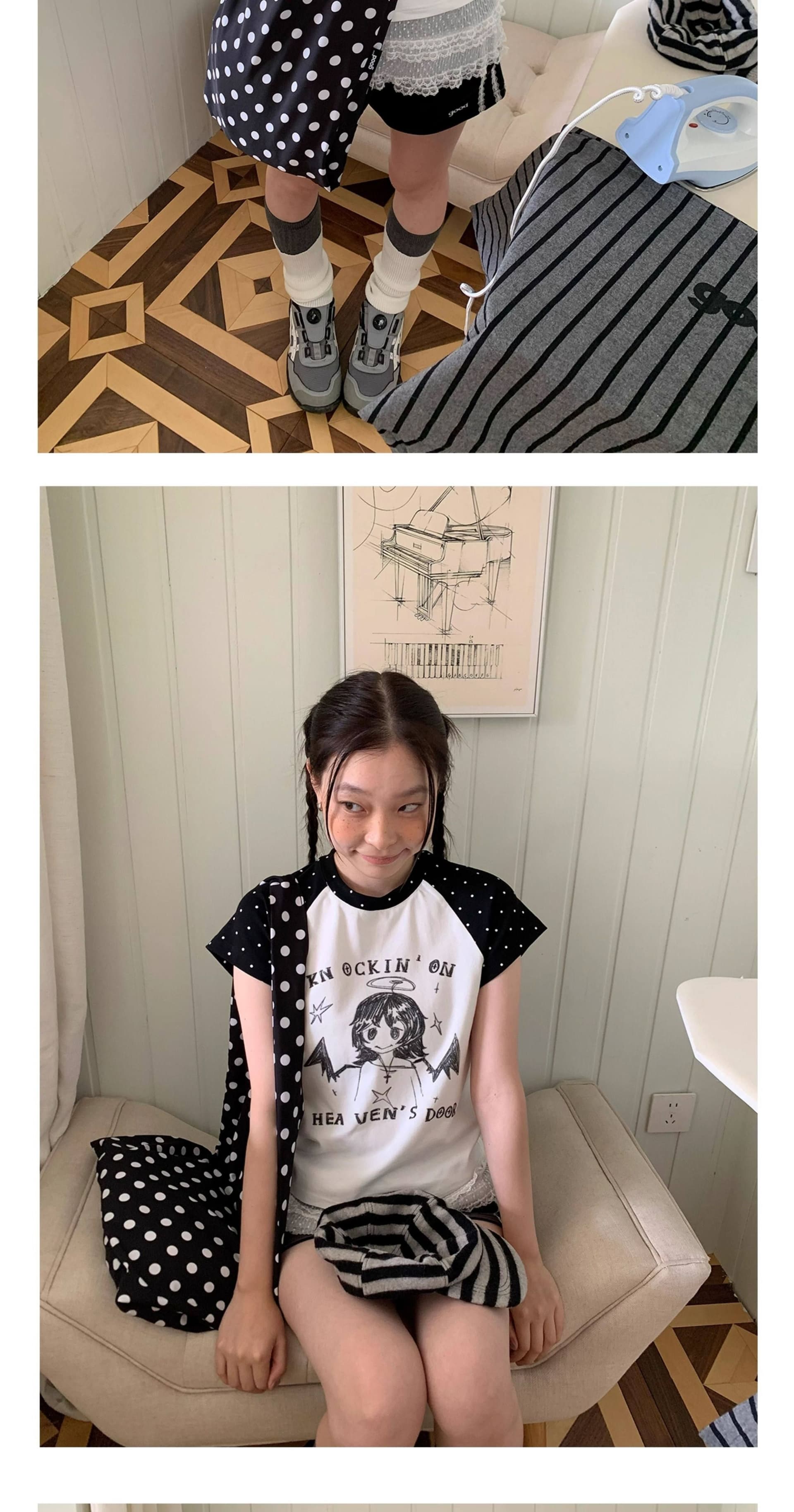 230 크 92 면 8 암모니아 Lun 도트 무늬 삽입 어깨 소매 천사 소녀 워터 마크 패키지 칼라 전체 다림질 상세 이미지 13