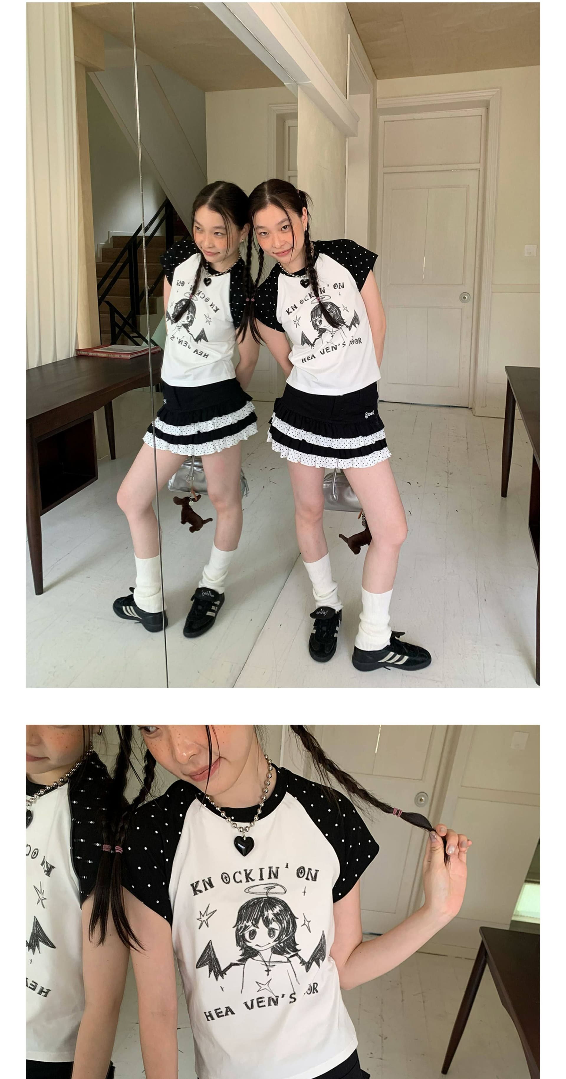 230 크 92 면 8 암모니아 Lun 도트 무늬 삽입 어깨 소매 천사 소녀 워터 마크 패키지 칼라 전체 다림질 상세 이미지 18