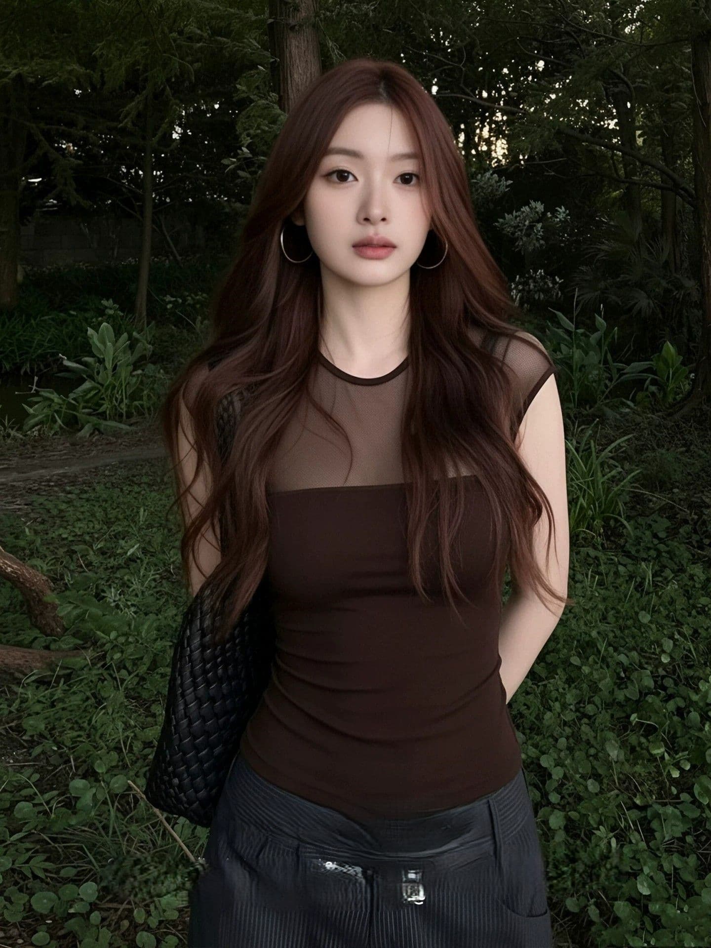 모달 면 반팔 티셔츠 여성 여름 커피 색상 동정 몸매 가꾸기 슬림해 보이는 캐주얼 핫걸 품격 맨위 상세 이미지 2