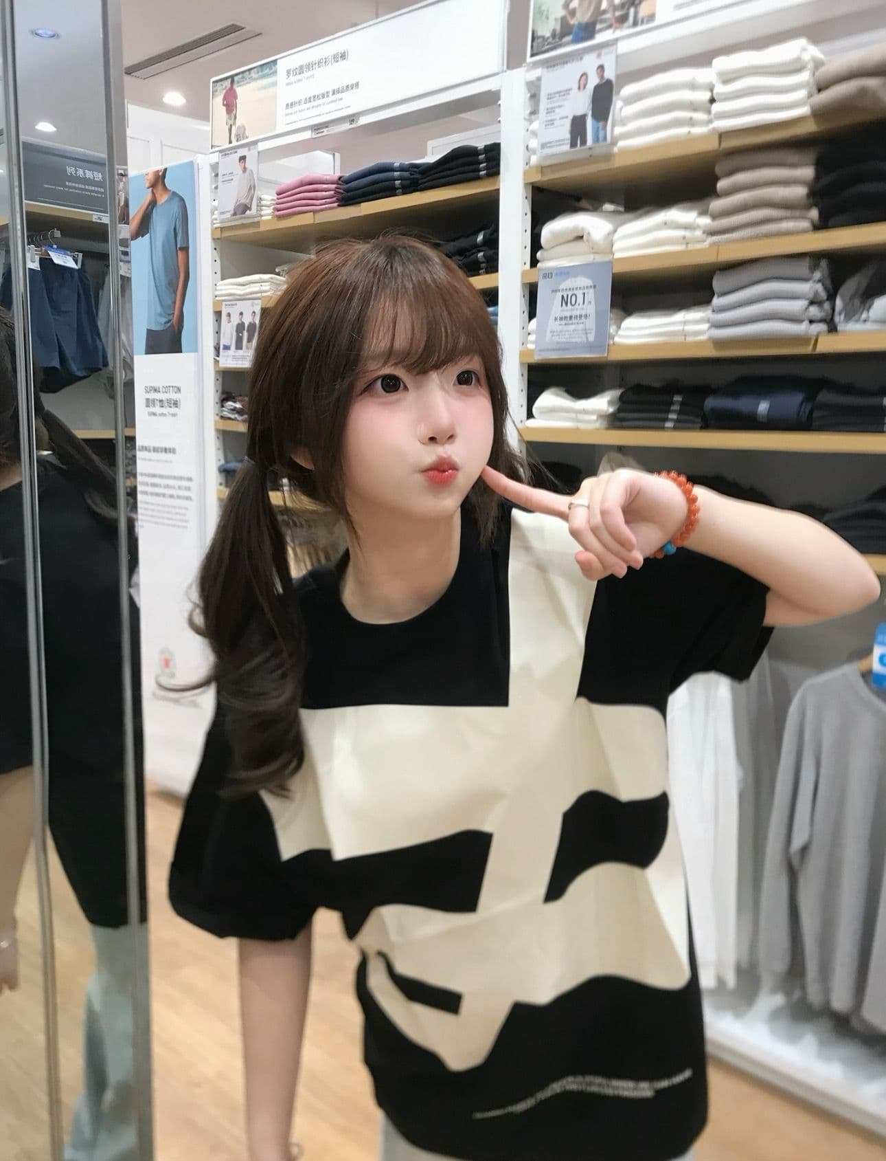 순면 220 그램 빗질하다 닫기 반팔 티셔츠 여성 이미지 3
