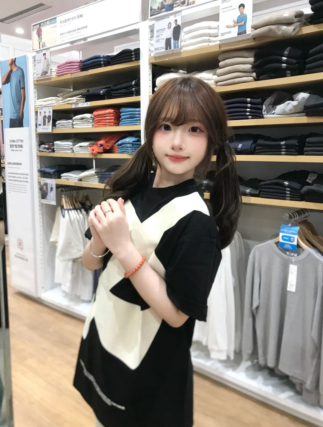 순면 220 그램 빗질하다 닫기 반팔 티셔츠 여성 상세 이미지 2