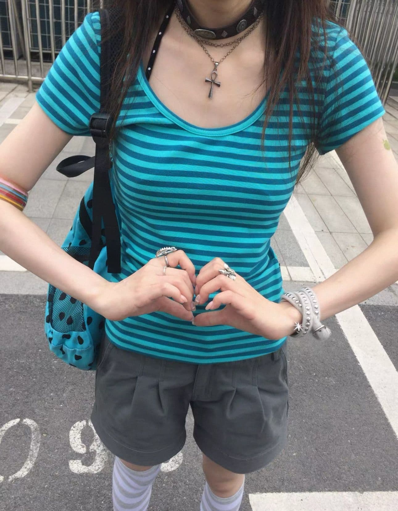 광저우 원단 반팔 티셔츠 여성 이미지 2