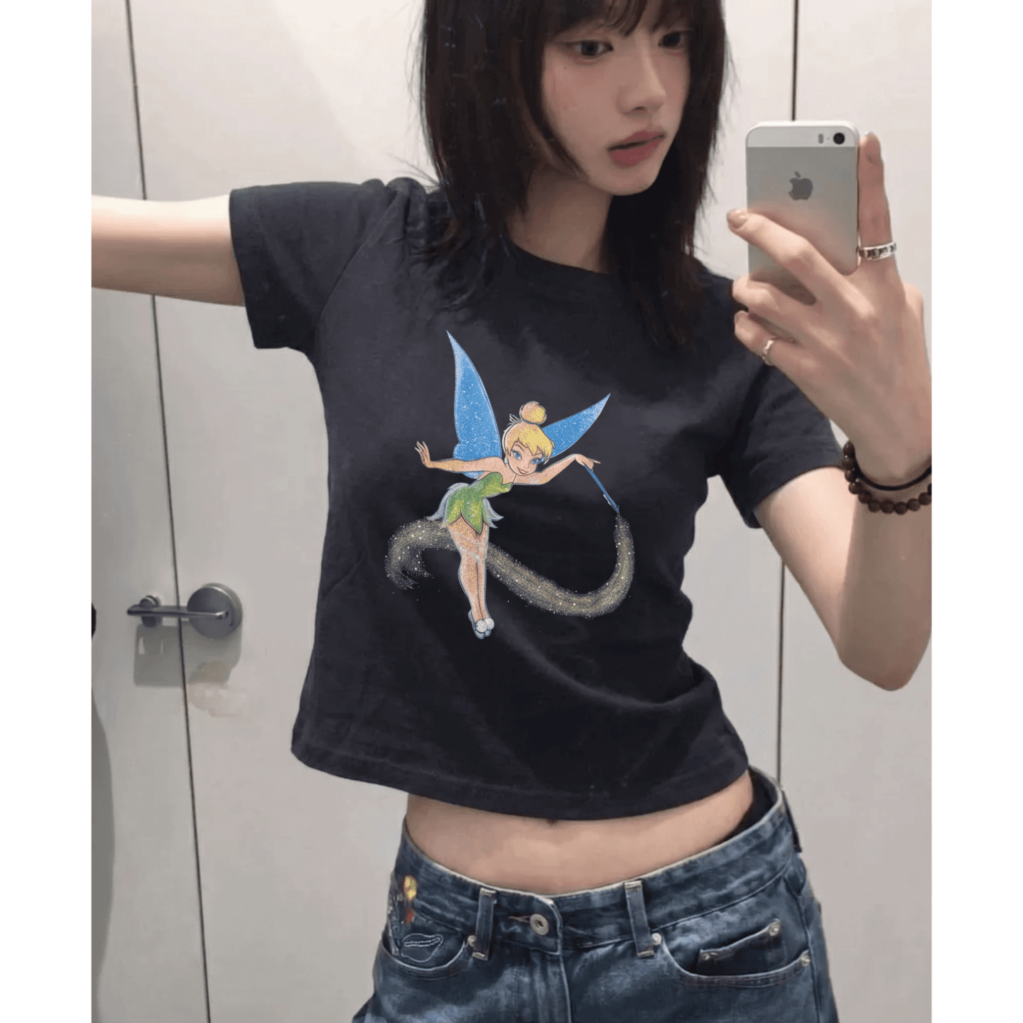 광저우 원단 디지털 직분사 뿌리다 분말 꽃의 요정 여름 만화 프린트 반팔 티셔츠 맨위