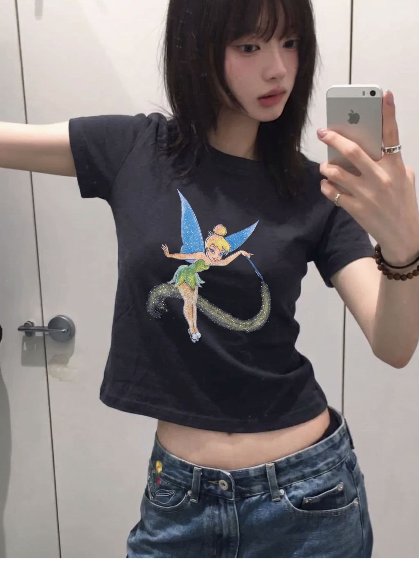 광저우 원단 디지털 직분사 뿌리다 분말 꽃의 요정 여름 만화 프린트 반팔 티셔츠 맨위 상세 이미지 4
